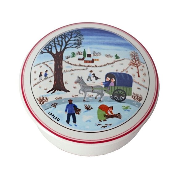 Vintage Villeroy and Boch Trinket Box Signed Laplau Design Naif Candy Dish - Picture 1 of 5